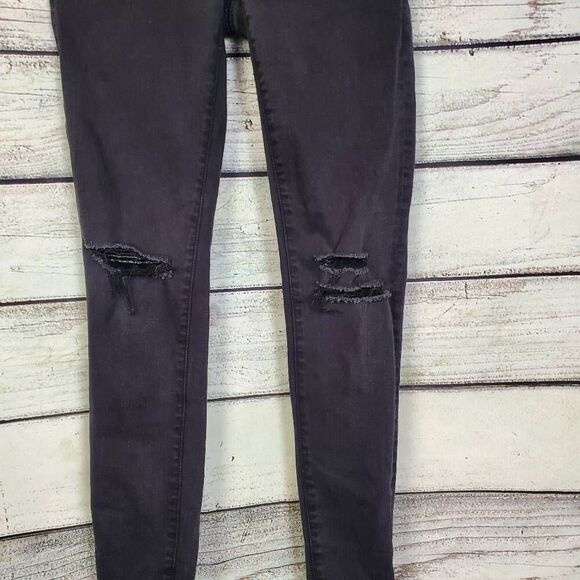 American Eagle Women’s Next Level Stretch Jeggings Size 4 Black High-Rise Skinny - Picture 2 of 8